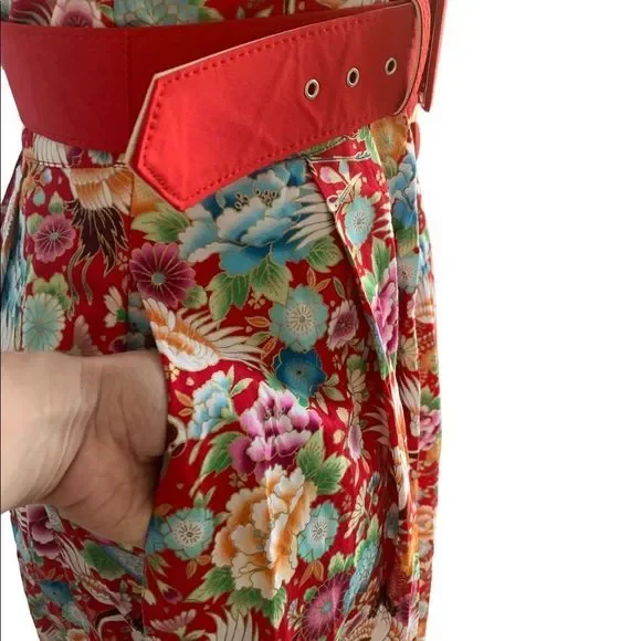 NEW Unique Vintage Red  Floral Halter Dress | Size M - Picture 9 of 16